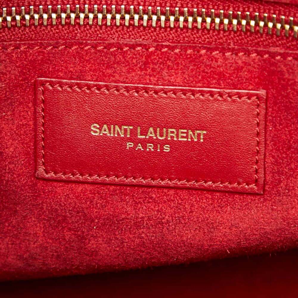 Saint Laurent Classic Duffle 6 Handbag/Shoulder Bag 2WAY 322049 Red Leather W... - Picture 12 of 13